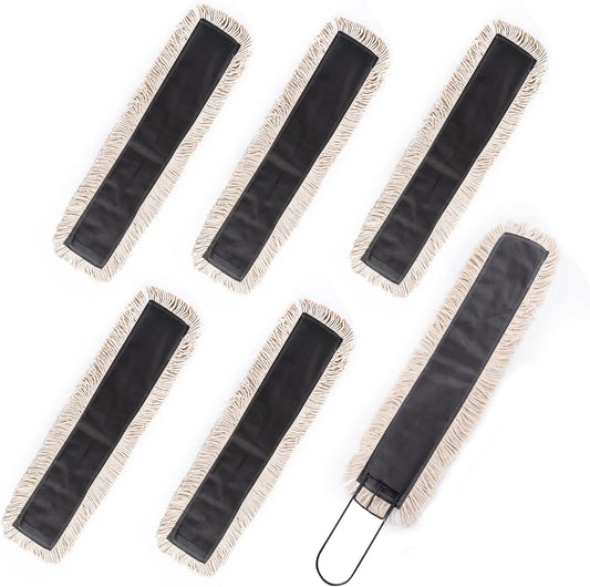 Matthew Cleaning 36'' High Strength Disposable Dust Mop Cotton Cut-end Yarn Mop Replacement Heads for Residential & Commercial Fit Standard Dust Mop Frames, Hardwood, Laminate, Concrete Floors 6Pack