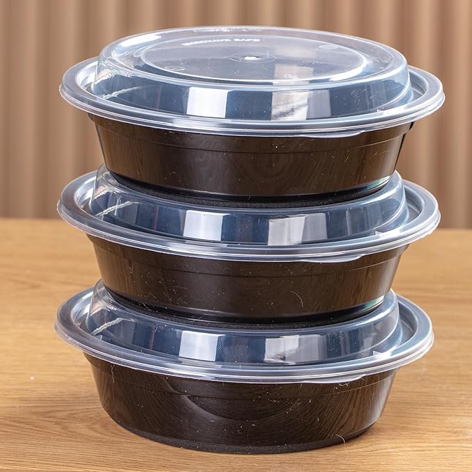 16 oz Round Portion Containers - 50 Pack Commercial, BPA-Free, Freezer/Dishwasher Safe - For Sides, Sauces, Dressings, Snacks