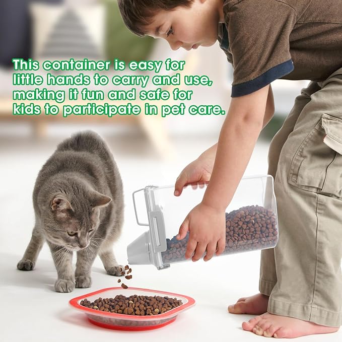 TBMax Rice Storage Container 3 to 5 Lbs - Small Pet Dog Cat Food Container Dispenser with Easy Pouring Spout & Cup, Portable Cereal Container for Small Spaces, Travel, or Daily Use