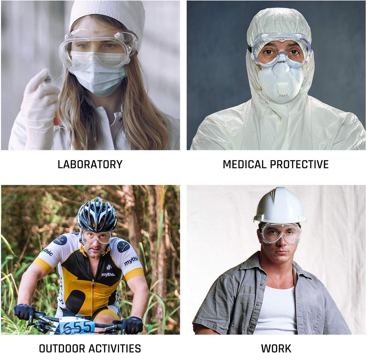 Safety Goggles Medical Goggles Fit Over Eyeglasses Anti-Fog Safety Glasses Clear Lab Goggles chemistry Protective Eyewear ANSI Z87.1