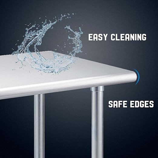 Profeeshaw Stainless Steel Prep Table 36x30 Inch NSF Commercial Work Table with Undershelf Heavy Duty Table for Kitchen Restaurant Home Hotel