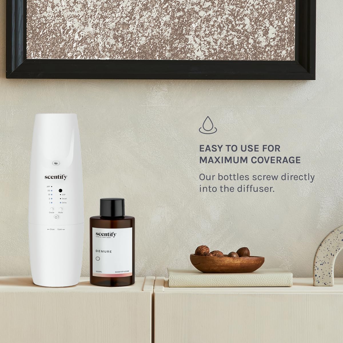 Scentify Demure Aroma Oil Refill Scent for Oil Diffusers Luxurious Relaxing Aromatherapy Fragrance 100ml, 3.38oz