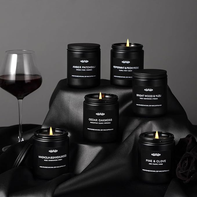6 Pack Candles for Home Scented, Aromatherapy Candles Gifts Set for Men Candles Set, 42 oz 300 Hour Long Lasting Candles, Gifts for Mens Birthday Christmas Thanksgiving Anniversary Present
