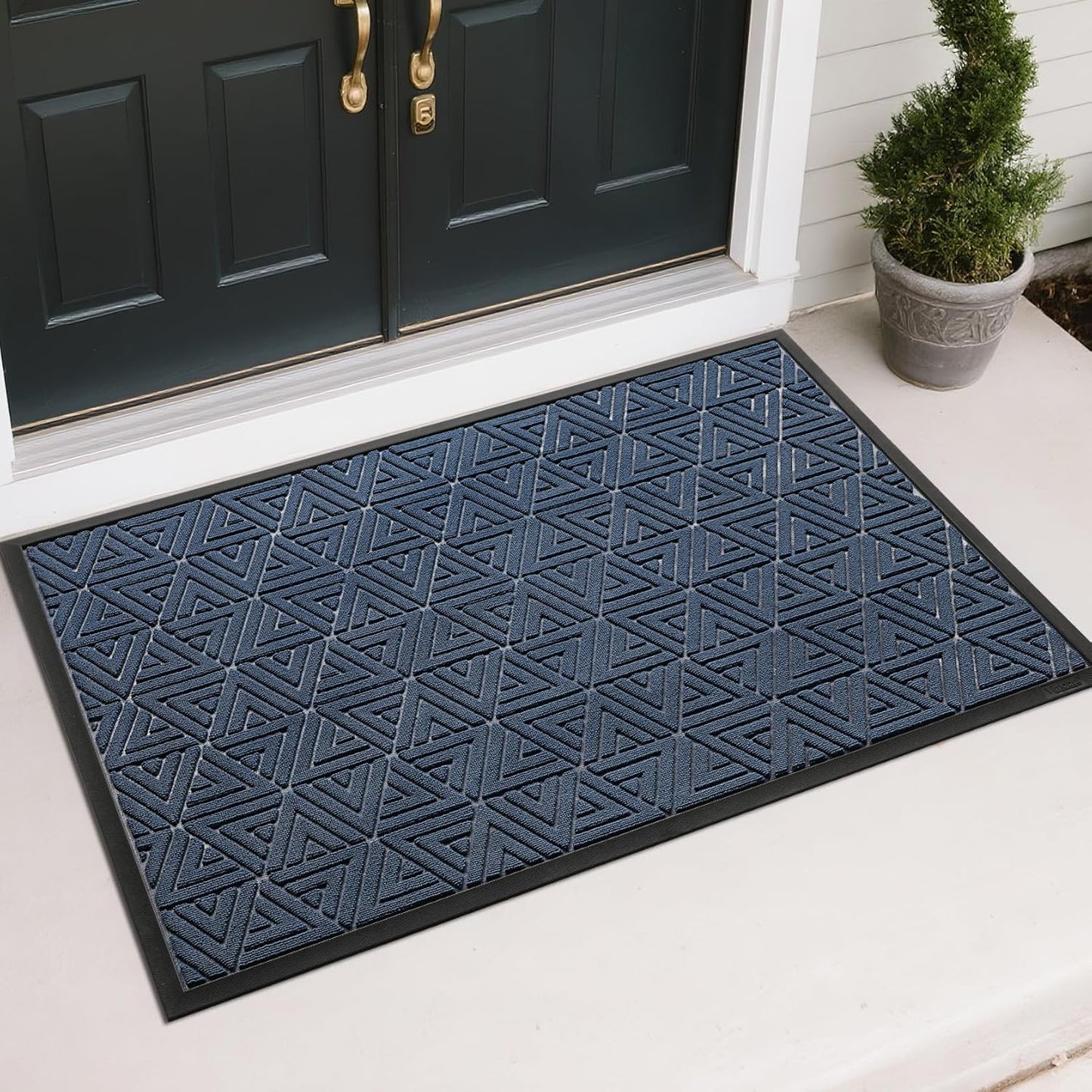 Yimobra Large Door Mat 47x32, All-Weather Waterproof Non-Slip Welcome Matt Outdoor, Heavy Duty Non Slip Doormat for Entryway for Patio and Garage Indoor, Easy Clean, Blue