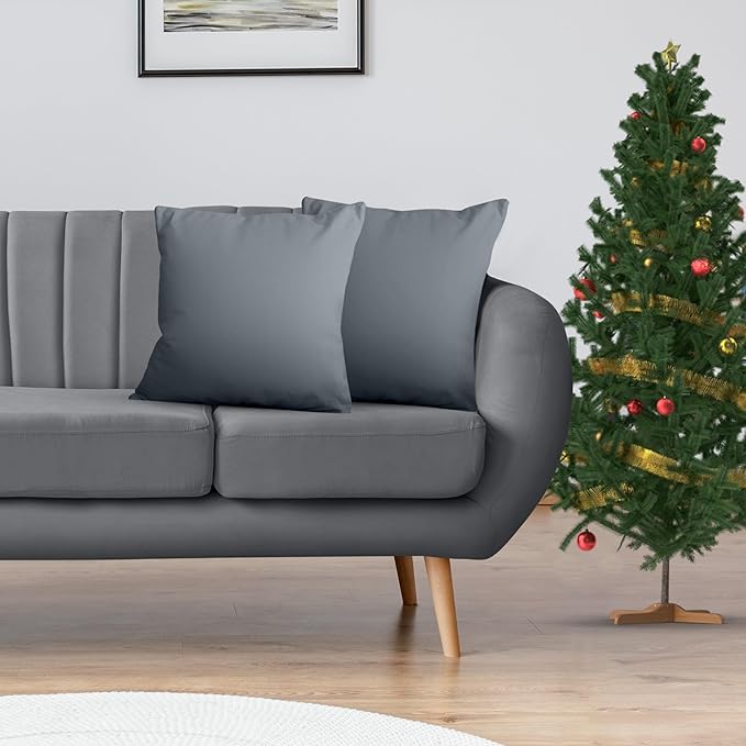 Utopia Bedding 18x18 Pillow Inserts, Set of 2, Grey – Indoor Decorative Throw Pillows for Bed, Sofa & Couch – Soft, Supportive & Fluffy Cushion Inserts