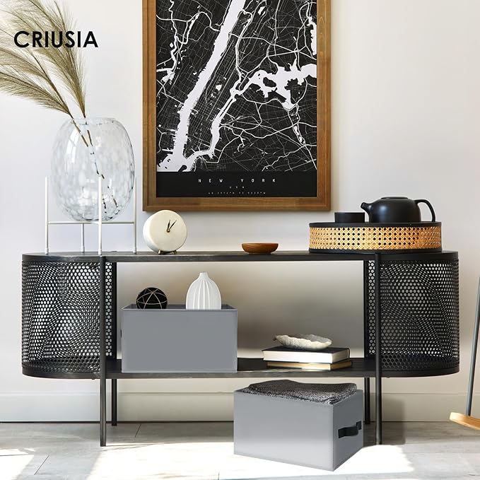 Criusia Large Blanket Storage Basket - 6 Pack Fabric Storage Bins for Closet Shelf, Storage Baskets for Clothes Toys, Home Organization Bins with Handles for Living Room, Nursery, Bedroom