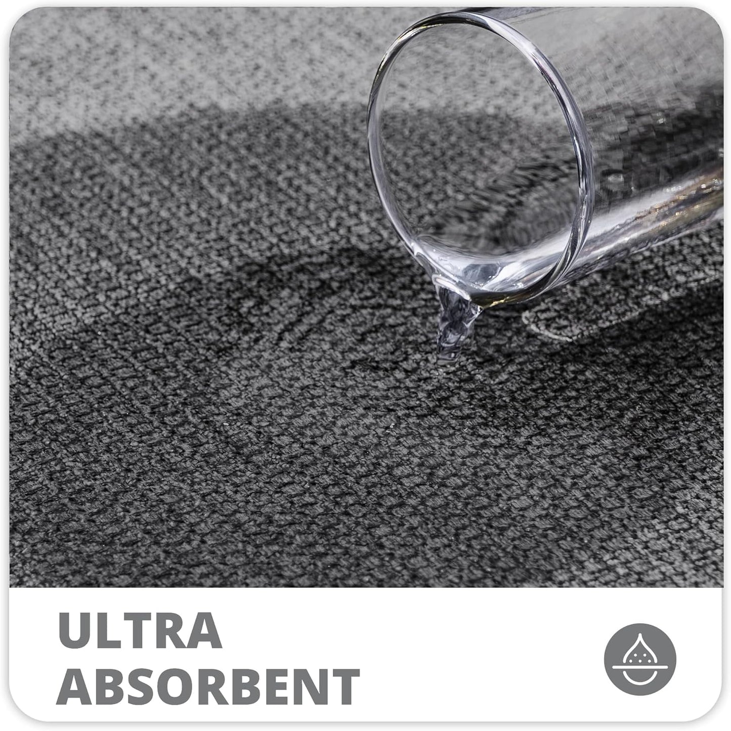 Toilet Rugs U Shaped Bathroom Rug,Machine Washable Non Slip Quick Dry Super Absorbent Ultra Thin Toilet Mats for Bathroom Toilet.Dark Grey,1'8"x2'(20x24inch)