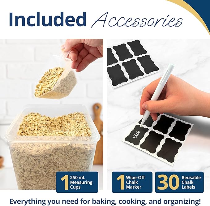 Reli. Airtight Food Storage Containers with Lids (26 Sets) | Kitchen Organizers and Storage Pantry Organizers | BPA Free Plastic Food Containers | Mega Variety Pack w/Measuring Cup, 30 Labels, Pen