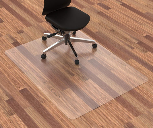 Office Chair Mat for Hardwood Floor, 48”x 36” Vinyl Desk Chair Mat Clear Floor Protector Mat for Rolling Chair Office & Home, Easy Glide and Flat Without Curling