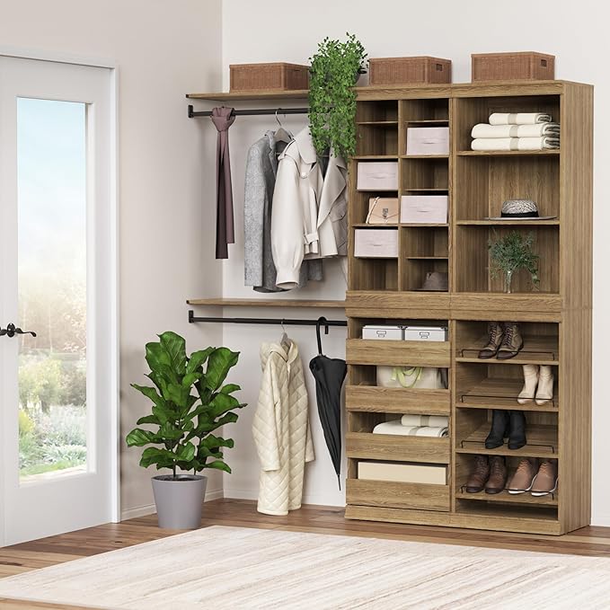 ClosetMaid Modular Storage Stackable 3-Shelf Unit, Sand