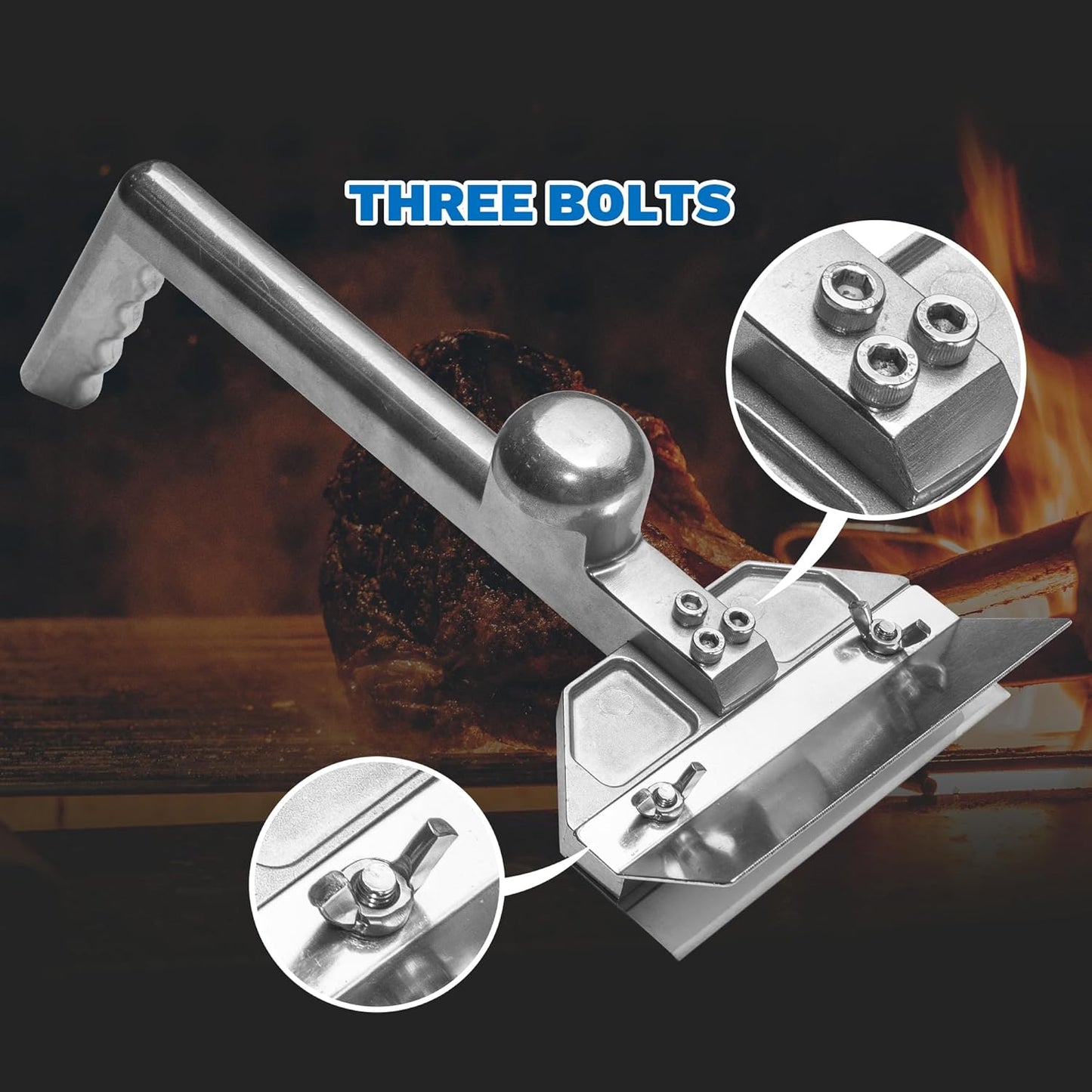 Professional Heavy Duty Grill Scraper for Flat Tops with Stainless Steel Scraper Blade, Flat Top Scraper for Griddle with Ergonomic Aluminum Handle, Ideal for Griddle, Outdoor Grill Cleaning