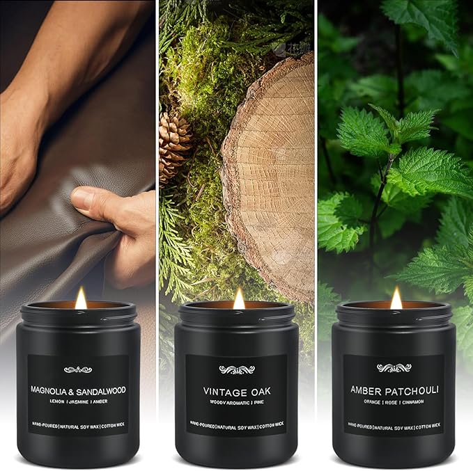 6 Pack Candles for Home Scented Aromatherapy Candles Gifts Set for Mens, Men Candle Set, 42 oz 300 Hour Long Lasting Candles Gifts for Men Birthday, Christmas