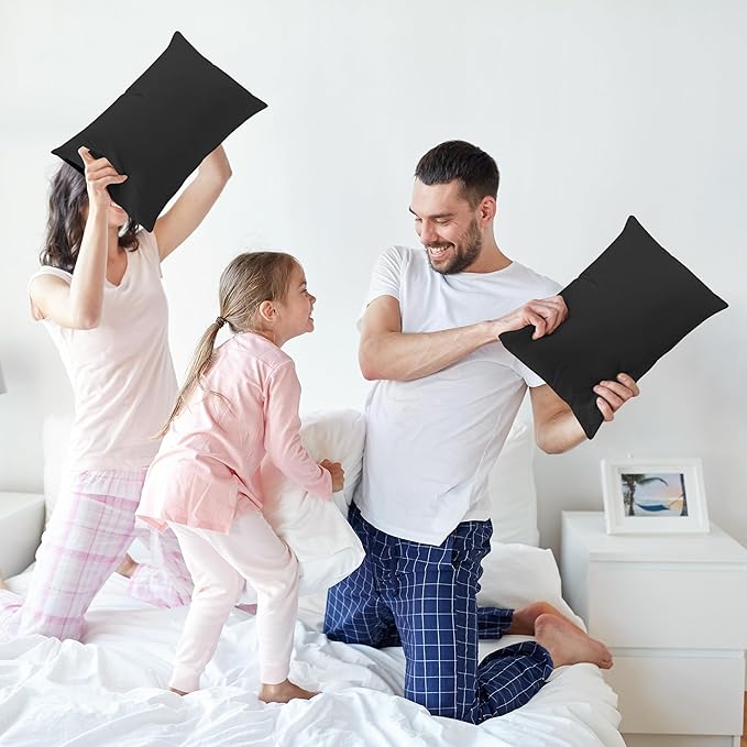 Utopia Bedding 12x20 Pillow Inserts, Set of 2, Black – Indoor Decorative Throw Pillows for Bed, Sofa & Couch – Soft, Supportive & Fluffy Cushion Inserts