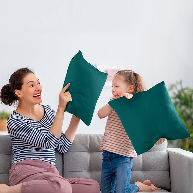 Utopia Bedding 18x18 Pillow Inserts, Set of 2, Dark Teal – Indoor Decorative Throw Pillows for Bed, Sofa & Couch – Soft, Supportive & Fluffy Cushion Inserts