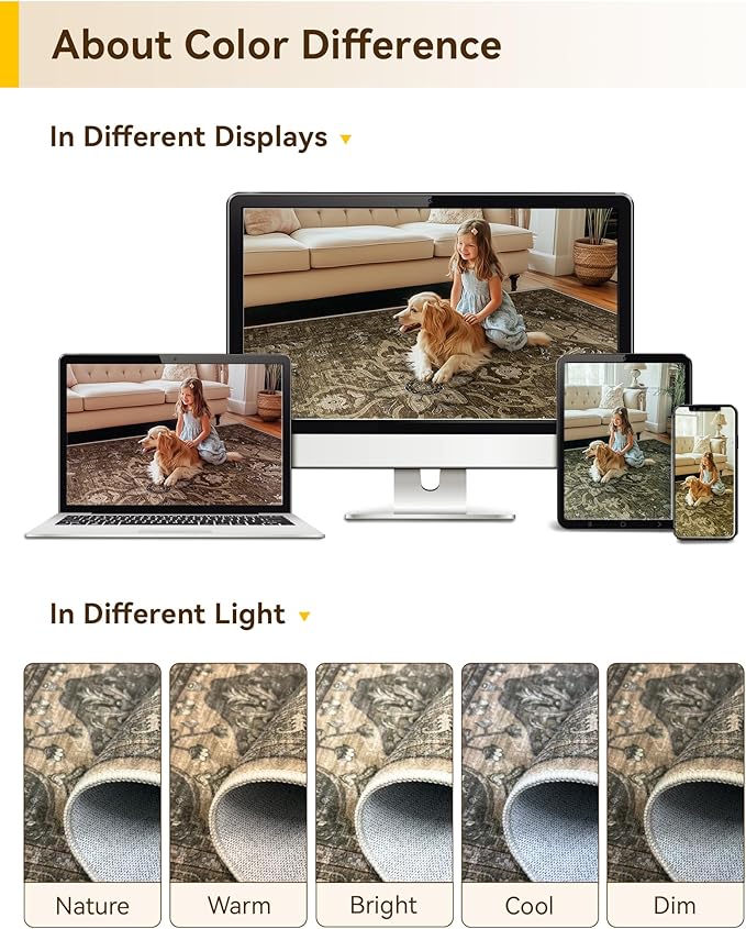 RELEANY Area Rugs 2'x6' Runner Rug Non Slip Washable for Kitchen Hallway Bedroom Beside Laundry Room Bathroom Rug, Floor Carpet, Brown Dark Brown