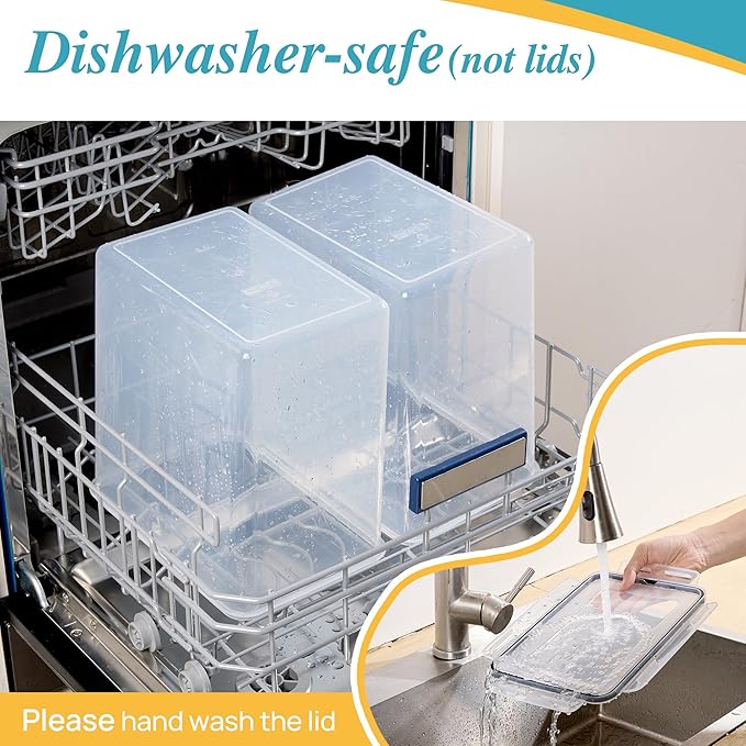 Vtopmart 9.5L 2 Pack Extra Large Flour Sugar Storage Containers for 25lbs flour, Airtight Kitchen Pantry Organization Canisters with Lids for Bulk food, Rice, Baking Supplies, BPA Free, Black