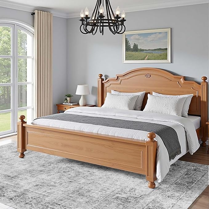 VEVOR 6 x 9 ft Area Rug Large Washable Boho Rug Non-Slip and Tear-Resistant Soft Carpet Pet & Child Friendly Bohemian Area Rugs Indoor Mat for Bedroom Living Room Kids Room Entryway Gray