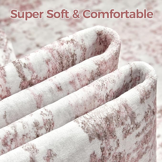 Hallway Washable Runner Rug: 3x5 Abstract Modern Soft Stain Resistant Non-Slip Backing Runner for for Entryway Kitchen Laundry Living Bathroom - Pink