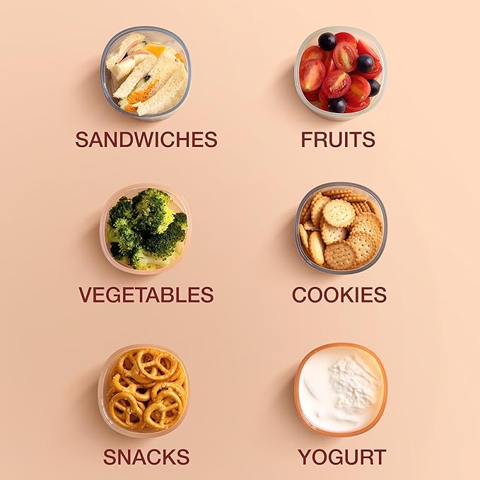 Moonkie Silicone Snack Containers for Kids | 8 oz Baby Food Storage Containers with Airtight Lids and A Snack Lid | Baby Food Jars | BPA Free | Freezer & Dishwasher Safe | 3 Pack