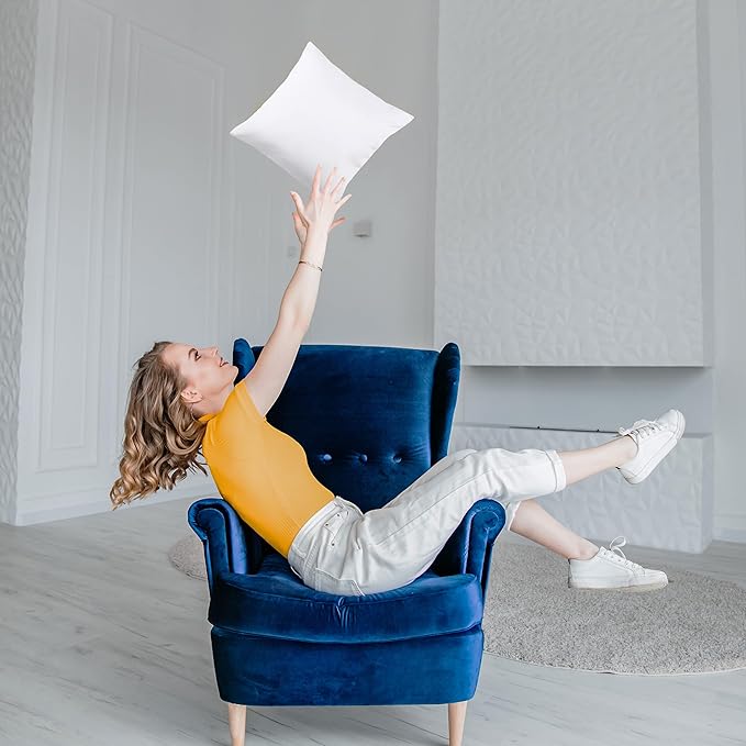 Utopia Bedding 14x14 Pillow Inserts, Set of 2, White – Indoor Decorative Throw Pillows for Bed, Sofa & Couch – Soft, Supportive & Fluffy Cushion Inserts