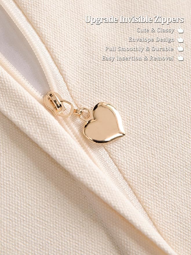 KOOLIFE Boho Chenille Tufted Couch Throw Pillow Covers 18x18 Inch Set of 2 Farmhouse Striped Decorative Pillow Covers Accent Neutral Pillowcase Caramel Brown Blue Cushion Cover for Livingroom Sofa Bed