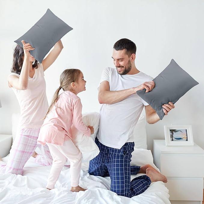 Utopia Bedding 12x20 Pillow Inserts, Set of 2, Grey – Indoor Decorative Throw Pillows for Bed, Sofa & Couch – Soft, Supportive & Fluffy Cushion Inserts