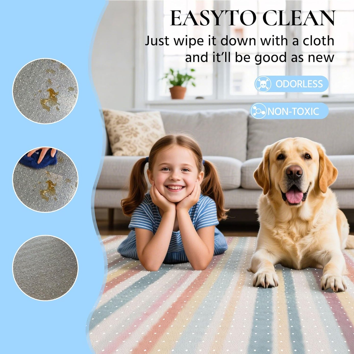 Office Chair Mat for Low Pile Carpet, 30" x 48" Transparent Office Desk Chair Mat for Carpeted Floors, Studded Carpet Floors Protector Mat for Home & Offices