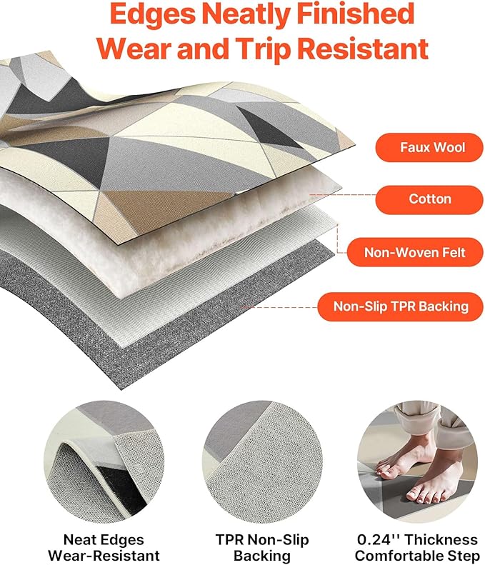 VEVOR 5 x 7 ft Area Rug Large Washable Rug Non-Slip and Tear-Resistant Soft Carpet Pet & Child Friendly Modern Area Rugs Indoor Mat for Bedroom Living Room Kids Room Entryway Charcoal Gray