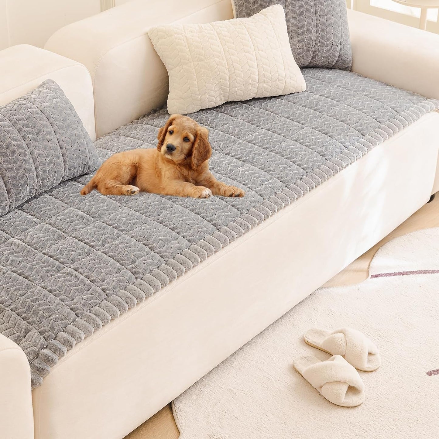 Pet Couch Cover Protector Sofa Covers for Pets Washable Non Slip Couches and Sofas Dog Mat (Grey, 27.6" x 59.1")