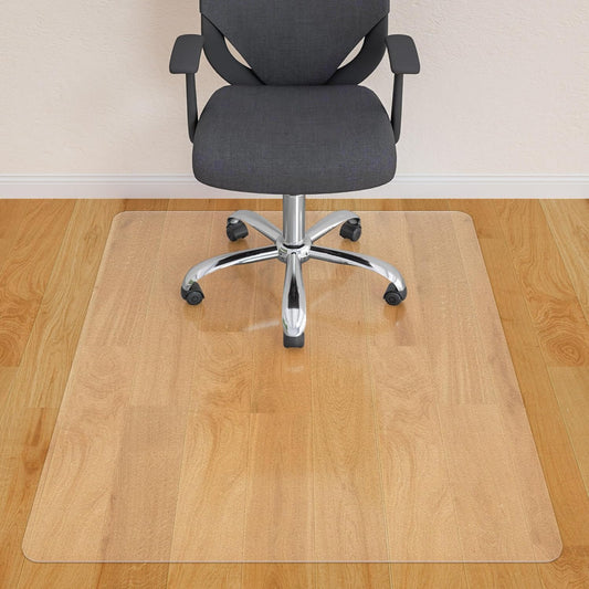 Office Chair Mat for Hardwood Floor- 44" x 58" Clear Desk Computer Chair Mat for Hard Wood/Tile Floors, Easy Glide Plastic Mat for Under Office Chairs on Hardwood for Work & Home