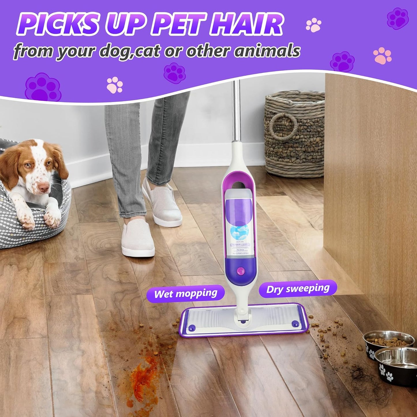 EXEGO 6 Count Reusable Microfiber Mop Pads for Swiffer PowerMop - Power Mop Pads Refills for 13 ''-15 '' Spray Mop, Hard Wood Floor Mop Pads Refills Machine Washable for Multi-Surface Floor Cleaning