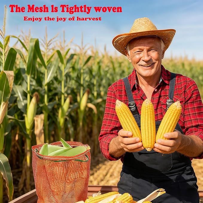 Mesh Onion Bags-10 Pack Reusable Vegetable Storage Bags with Drawstring, Breathable Mesh Produce Bags for Potatoes, Onions, Garlic, Fruits, Fresh for Kitchen Pantry Organization (Pack of 10)