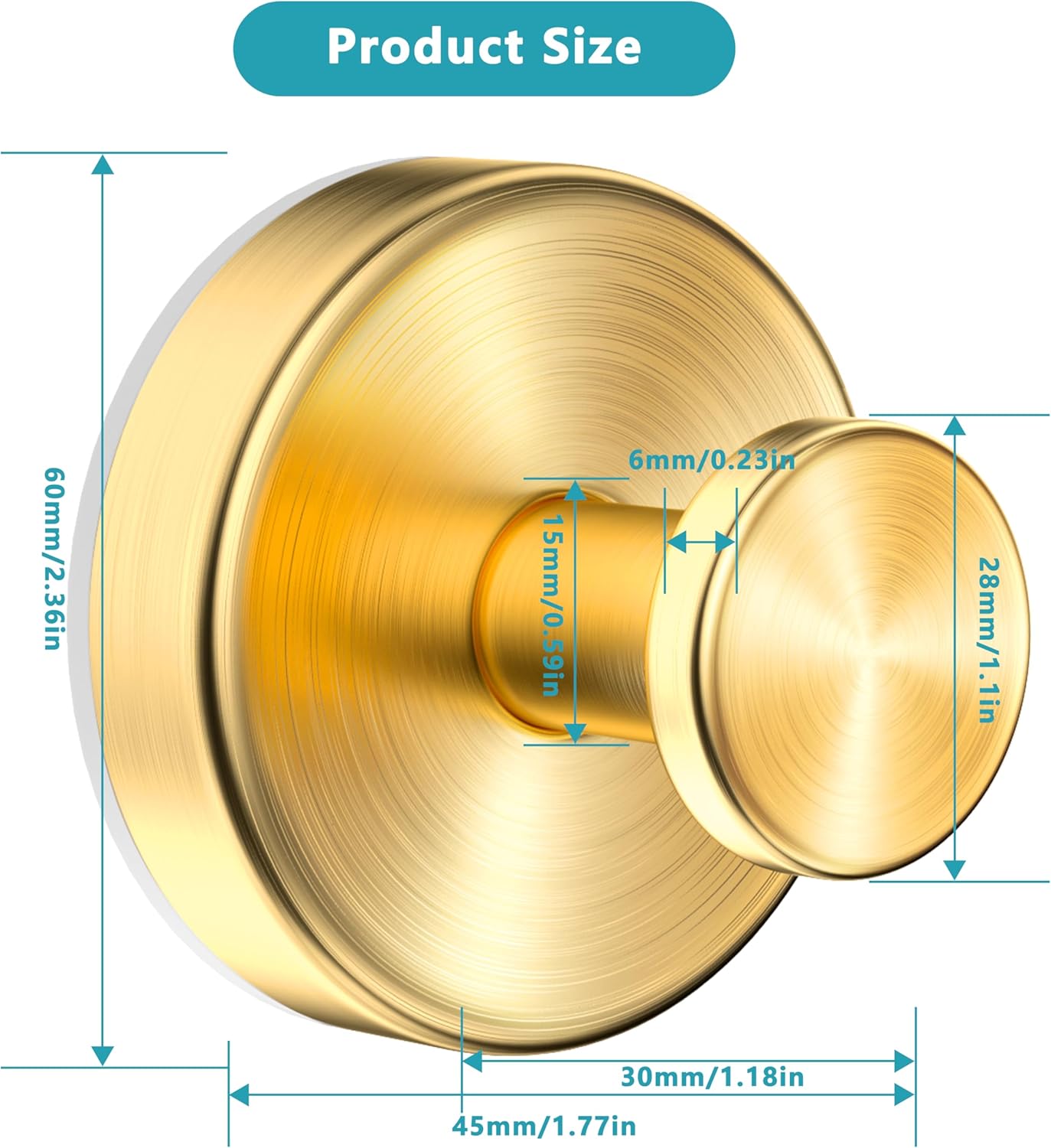 Suction Cup Hooks for Shower,Wreath Hanger for Front Door,Removable No Drill Waterproof Towel Loofah Hook,Upgraded 15 lbs Strong Suction Metal Hooks for Bathroom,Wall,Garland Glass Door-Gold 2 Pcs