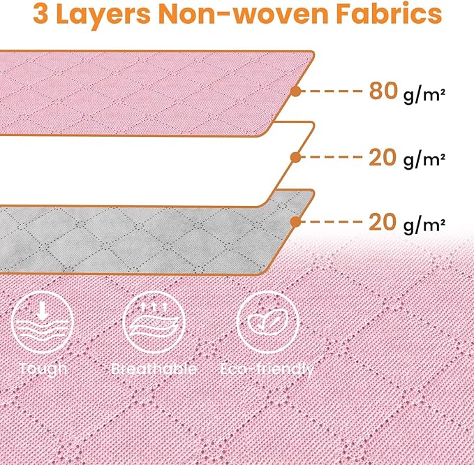 Fab totes 24 Gallons Clothes Storage, Foldable Thick Fabric Blanket Storage Bags, Containers for Organizing Bedroom, Closet, Clothing, Comforter, Organization with Handle (8 Pack,Pink)