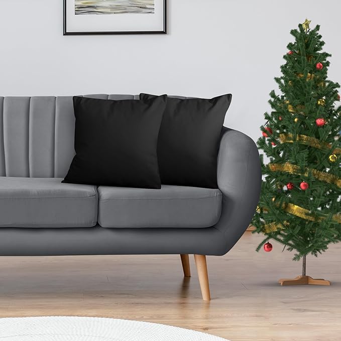 Utopia Bedding 18x18 Pillow Inserts, Set of 2, Black – Indoor Decorative Throw Pillows for Bed, Sofa & Couch – Soft, Supportive & Fluffy Cushion Inserts