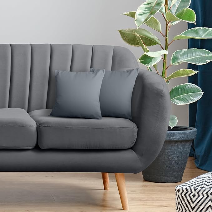 Utopia Bedding 16x16 Pillow Inserts, Set of 2, Grey – Indoor Decorative Throw Pillows for Bed, Sofa & Couch – Soft, Supportive & Fluffy Cushion Inserts