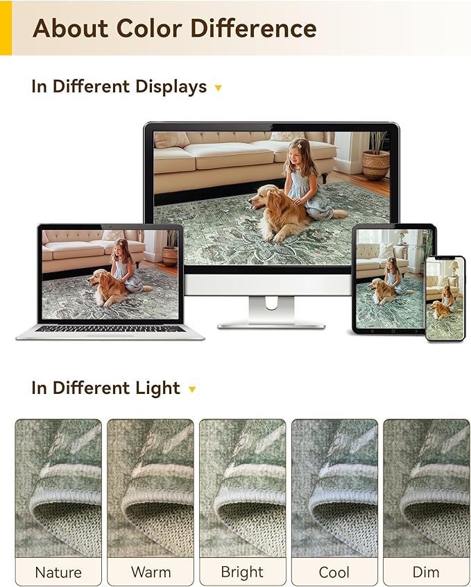 RELEANY Area Rugs 3'x7' Runner Rug Non Slip Washable for Kitchen Hallway Bedroom Beside Laundry Room Bathroom Rug, Floor Carpet, Dark Green Gray