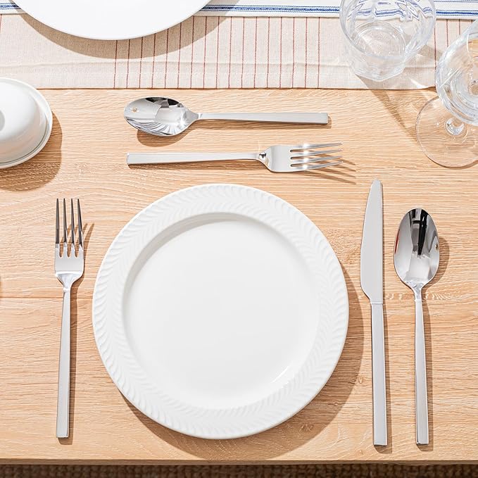 KINGSTONE Silverware Set, 20-Piece Flatware Cutlery Set Premium Stainless Steel, Service for 4, for Kitchen, Home, Wedding, Party, Mirror Polished and Dishwasher Safe