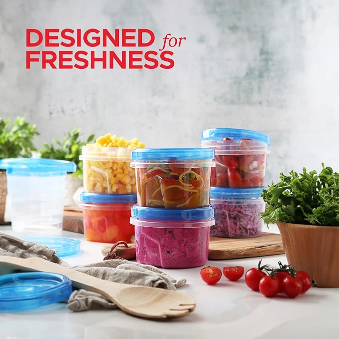 Tafura Twist Top Soup Storage Containers with Lids [16 Oz - 10 Pack] Reusable Freezer Containers for Food with Screw On Lids, 16 Ounce Food Storage Container with Cover, Leakproof, BPA Free