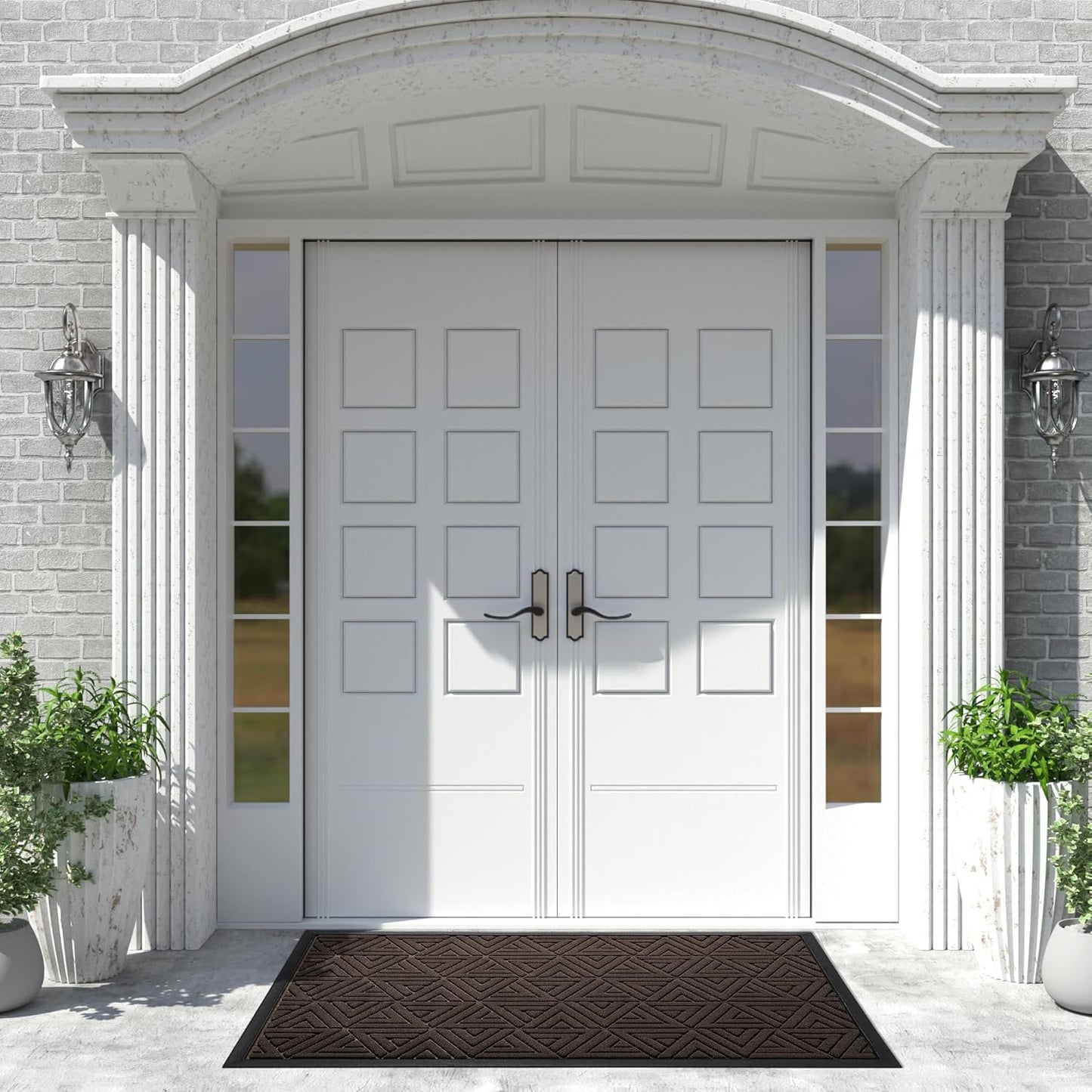 Yimobra Extra Large Door Mat 60x32, All-Weather Waterproof Non-Slip Welcome Matt Outdoor, Heavy Duty Non Slip Doormat for Entryway for Patio and Garage Indoor, Easy Clean, Brown