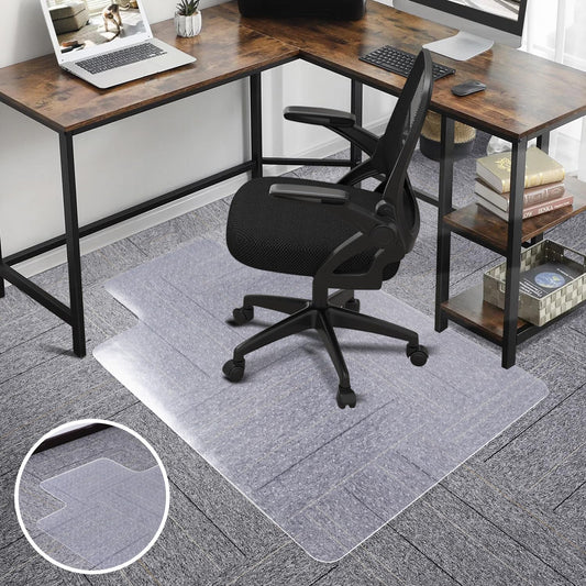 SALLOUS Chair Mat for Carpet, 36" x 48" Office Heavy Duty Chair Mat with Lip, Gaming Chair Mat for Carpeted Floors, Floor Protector Computer Desk Mat for Home Office (Clear, Extended Lip)