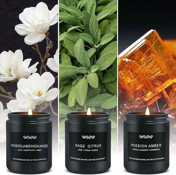 6 Pack Candles for Home Scented Aromatherapy Candles Gifts Set for Mens, Men Candle Set, 42 oz 300 Hour Long Lasting Candles Gifts for Men Birthday, Christmas
