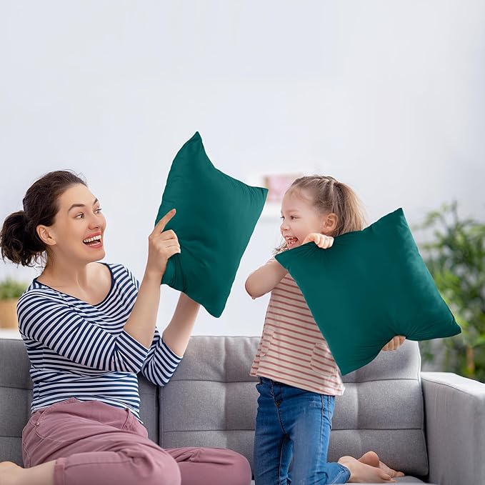 Utopia Bedding 16x16 Pillow Inserts, Set of 2, Dark Teal – Indoor Decorative Throw Pillows for Bed, Sofa & Couch – Soft, Supportive & Fluffy Cushion Inserts