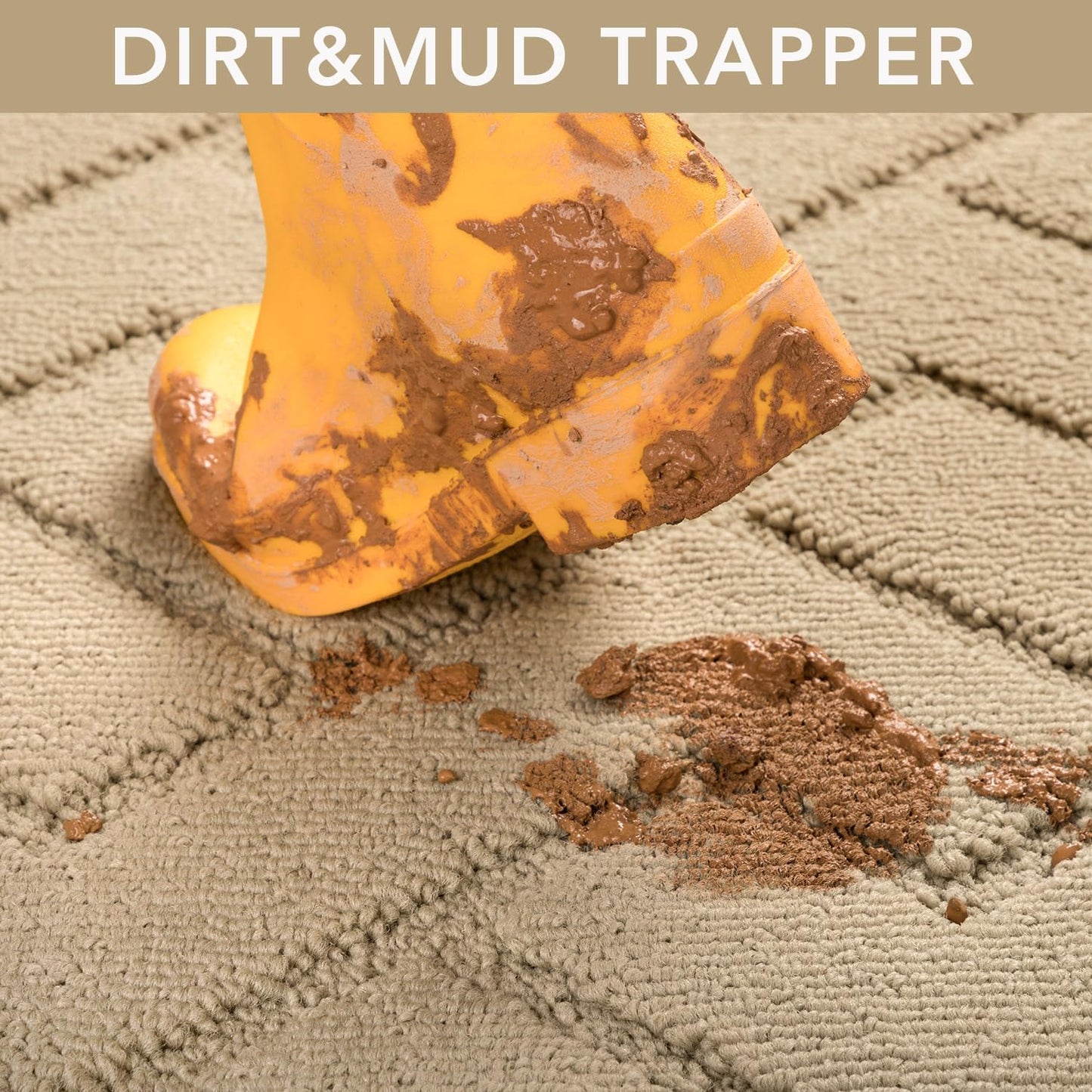 hicorfe Front Door Mat Outside Entrance,32"x40" Absorbent Muddy Dirt Resist Welcome Door Mats Outdoor Indoor,Stain and Fade Resistant,Non Slip Backing Entry Mat Doormat for Entryway(Beige)