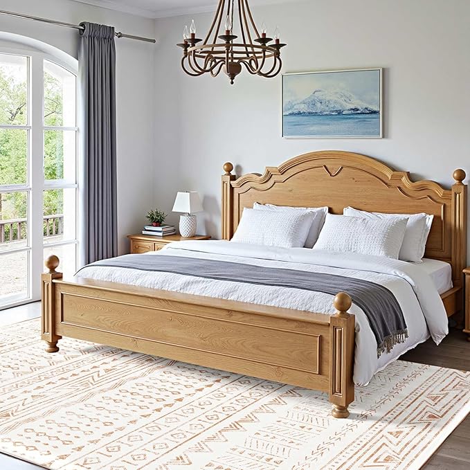 VEVOR 5 x 7 ft Area Rug Large Washable Rug Non-Slip and Tear-Resistant Soft Carpet Pet & Child Friendly Modern Area Rugs Indoor Mat for Bedroom Office Living Room Kids Room Entryway Beige