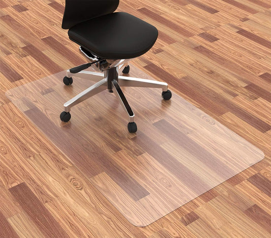 Office Chair Mat for Hardwood Floor, 48”x 30” Vinyl Desk Chair Mat Clear Floor Protector Mat for Rolling Chair Office & Home, Easy Glide and Flat Without Curling