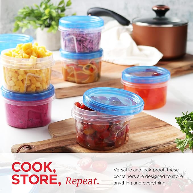 Tafura Twist Top Soup Storage Containers with Lids [16 Oz - 10 Pack] Reusable Freezer Containers for Food with Screw On Lids, 16 Ounce Food Storage Container with Cover, Leakproof, BPA Free