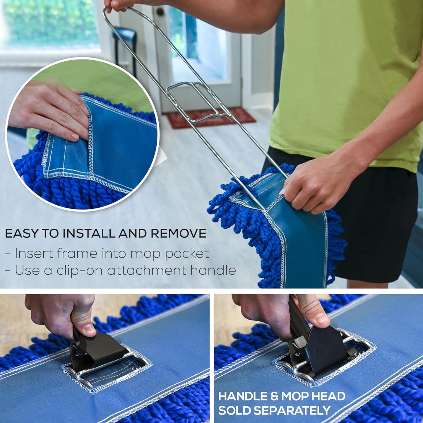 Kleen Handler 48 Inch Commercial Dust Mop Frame (3 Pack)