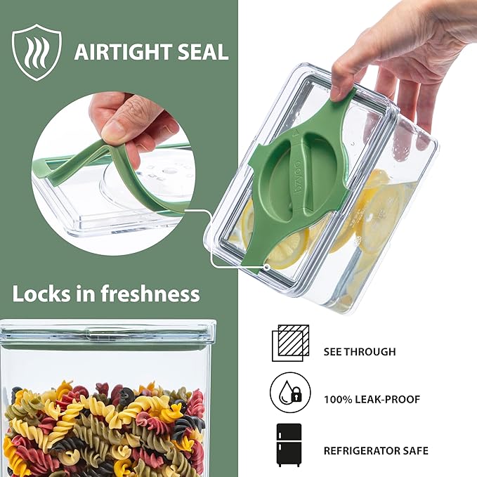 Leakproof Food Storage Container Set with Twist-Lock Lids, 3-Pack BPA-Free Stackable Pantry Canisters for Sugar, Flour, Pasta, Snacks (0.8qt (3.2 Cup), 1.9qt (7.6 Cup), 3qt (12 Cup)- Sand