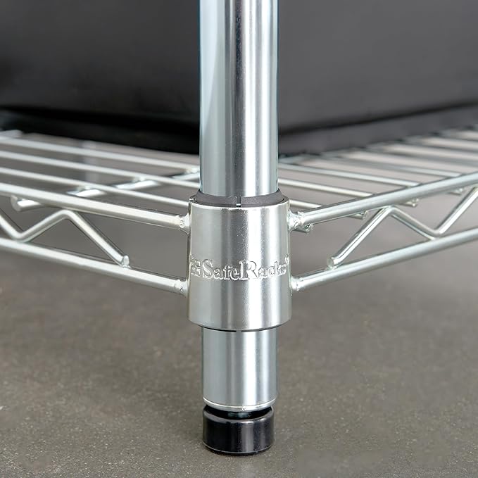 SafeRacks 2 Pack 5-Tier Steel Tote Rack - Maximize Space, Declutter, Organization, NSF Certified, Bin Storage for Garage, Pantry, Kitchen, Workspace, 5 Shelves, 31″ x 23″ x 68″, Zinc